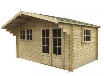 CHALET DE JARDIN EN KIT MADRIER BOIS 44 MM L 5,05 x P 5.05 M²