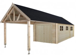 GARAGE DOUBLE AVEC AUVENT L 340 X P 911 CM