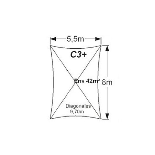 ABRI CAMPING CAR 4P "C3+" ::::::  8 x 5,5 M