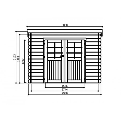 Abri de jardin madrier 28 mm