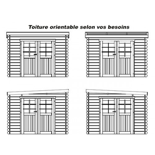 Abri de jardin madrier 28 mm