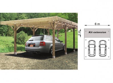 CARPORT EN BOIS AUTOCLAVE 6 x 5 m