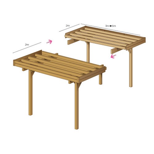 CARPORT EN BOIS AUTOCLAVE GRANDE HAUTEUR
