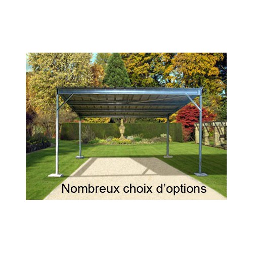 ABRI VOITURE SIMPLE PENTE RÉHAUSSÉ : 6.00 X 5.36 M