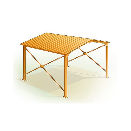 ABRI VOITURE METALLIQUE : 4.00 M X 4.00 M