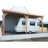 ABRI CAMPING CAR ADOSSÉ BOIS TOIT PLAT : 4 x 8 M