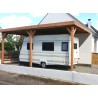 ABRI CAMPING CAR ADOSSÉ BOIS TOIT PLAT : 4 x 8 M