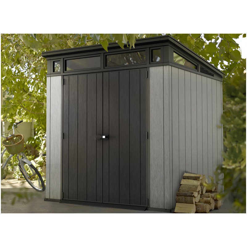 Abri jardin résine premium 64sp - 2m² - 183 x 113 x 201 cm - monopente  HABITAT ET JARDIN 120379 Pas Cher 