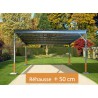 Abri métallique simple pente L5 x P5.36 x Ht3.20 m