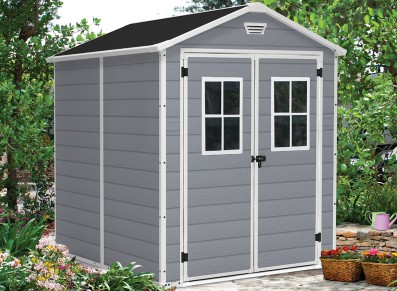 ABRI JARDIN DOUBLE PORTE RÉSINE 2.86 X 2.37 M