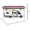 ABRI CAMPING CAR BOIS TRAITÉ 4.00 X 6.30 M