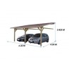 CARPORT BOIS 2 PLACES ADOSSE 4.50 x 6.32 M