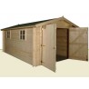 Garage madriers bois brut - 15m2