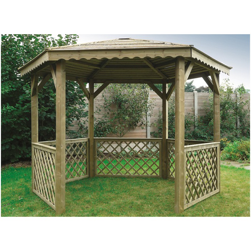 Tonnelle de jardin bois octogonale pavillon KIC35