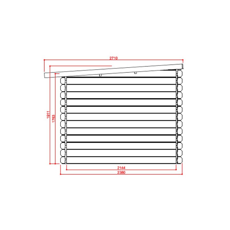 Abri de jardin en bois mono-pente Paco 7,24m² 28mm - DECOR et JARDIN -  Mr.Bricolage