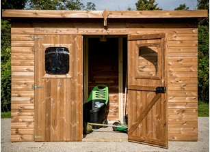 Carport + Abri de Jardin en Bois Traité Autoclave (4x7m) - Solid