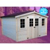 ABRI JARDIN BOIS MADRIER 28 mm 4,16 x 4,04 M