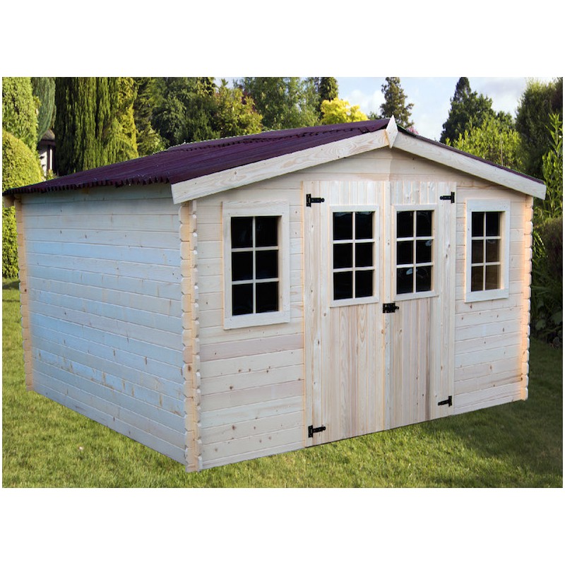 Abri jardin bois - 19,72 m² - 4.64 x 4.25 x 2,32 m - 28 mm 65305