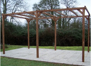 PERGOLA BOIS THERMO TRAITÉ SANS COUVERTURE