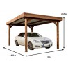 CARPORT BOIS THERMO TRAITÉ COUVERTURE ACIER