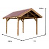 CARPORT BOIS THERMO TRAITÉ PIEDS MOISÉS