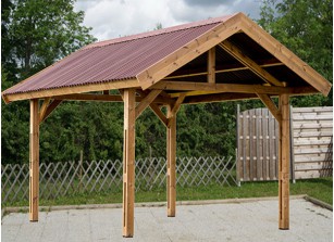 CARPORT BOIS THERMO TRAITÉ PIEDS MOISÉS