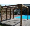 PERGOLA BOIS THERMO TRAITÉ AVEC VENTELLES LATÉRALES