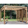 PERGOLA BOIS THERMO TRAITÉ AVEC VENTELLES LATÉRALES