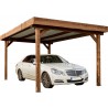 CARPORT BOIS THERMO TRAITÉ COUVERTURE ACIER