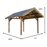 CARPORT BOIS THERMO TRAITÉ PIEDS MOISÉS