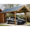 CARPORT BOIS THERMO TRAITÉ PIEDS MOISÉS