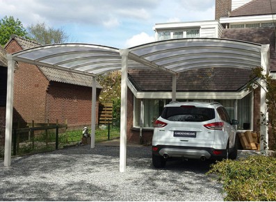 CARPORT ALU DOUBLE TOIT POLYCARBONATE