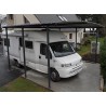 CARPORT CAMPING-CAR MÉTAL PLASTIFIÉ AVEC TOITURE BAC ACIER 4 x 8 M