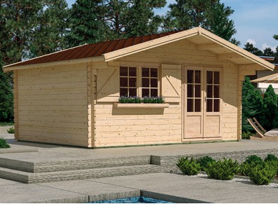 Chalet jardin bois brut 44mm - 17.30 m2