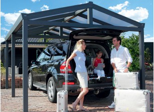 CARPORT HAUT DE GAMME ALU / POLYCARBONATE 2 PANS