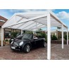 CARPORT DOUBLE SANS POTEAU CENTRAL EN ALUMINIUM ET POLYCARBONATE