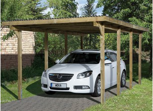 CARPORT TOIT PLAT PVC - BOIS AUTOCLAVE