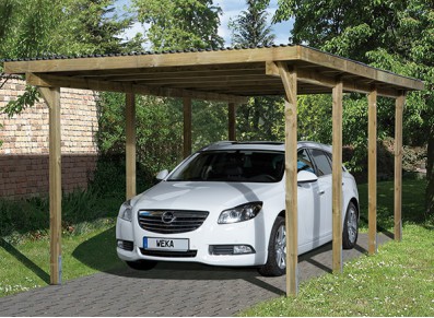 CARPORT TOIT PLAT PVC - BOIS AUTOCLAVE