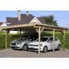 CARPORT DOUBLE TOIT PLAT PVC - BOIS AUTOCLAVE