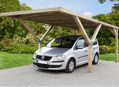 CARPORT TOIT PLAT PVC - BOIS AUTOCLAVE