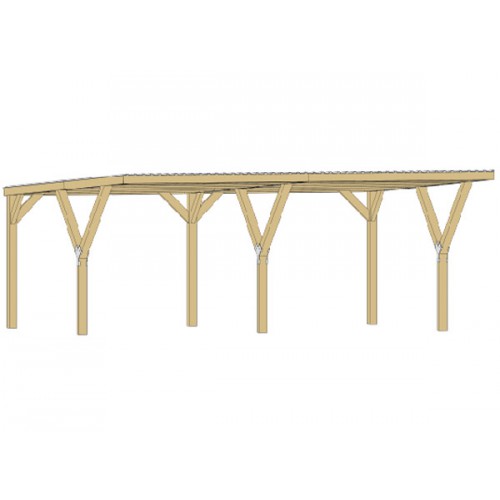 CARPORT TOIT PLAT PVC - BOIS AUTOCLAVE