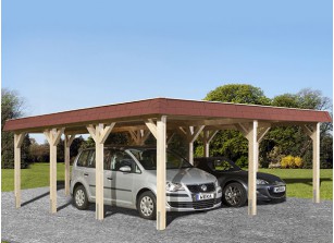 CARPORT DOUBLE TOIT PLAT ACIER