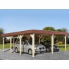 CARPORT DOUBLE TOIT PLAT ACIER