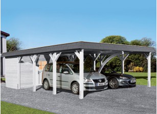 CARPORT DOUBLE TOIT PLAT ACIER