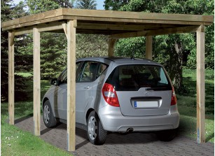 CARPORT TOIT PLAT PVC - BOIS AUTOCLAVE