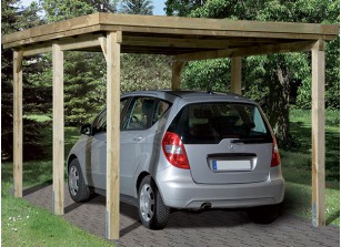 CARPORT BOIS VOITURE ECONOMIQUE Couverture carport Limouisin sans