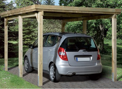 CARPORT TOIT PLAT PVC - BOIS AUTOCLAVE