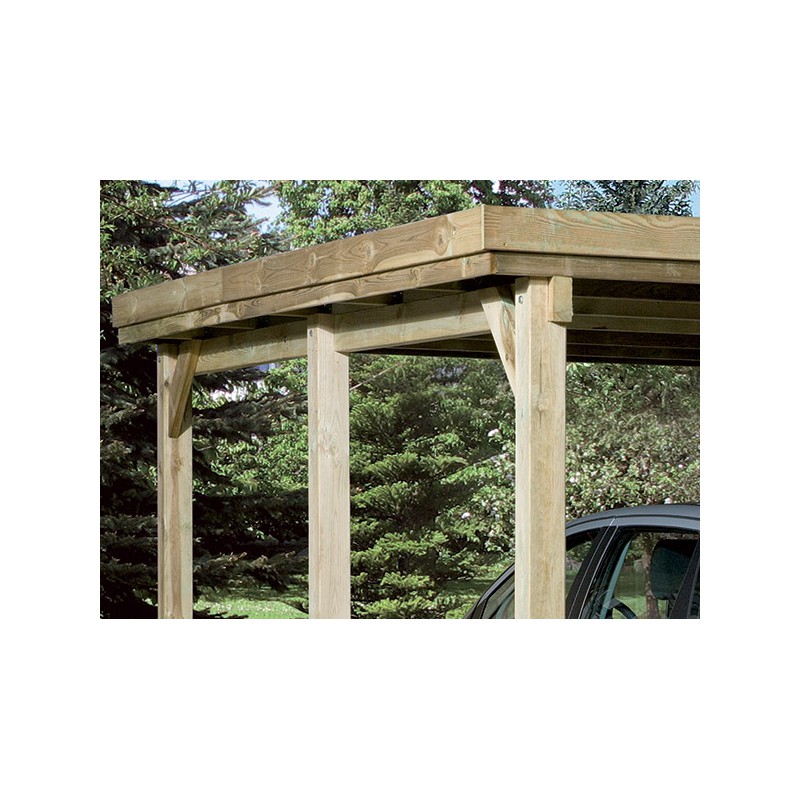 CARPORT BOIS VOITURE ECONOMIQUE Couverture carport Limouisin sans