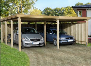 CARPORT DOUBLE BOIS TRAITÉ + PAROIS