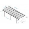 CARPORT ALU CINTRÉ TOIT POLYCARBONATE